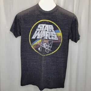 Star Wars Vintage Look Heather Gray T-Shirt Tie Fighter, Small